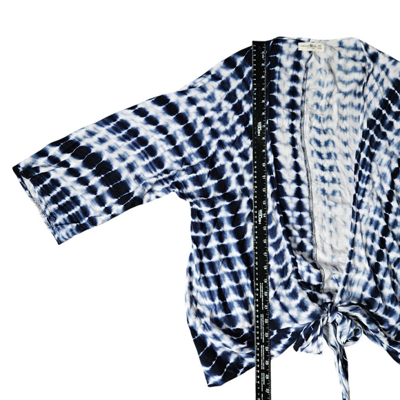 Natural Life Womens OS Tie Dye Beach Coastal Tie Front Kimono Boho Resort Beach - Picture 11 of 14